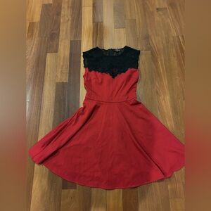 Pathway Elegant Red and Black Lace Dress size S